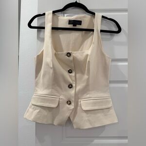 Zara Off-White Sleeveless Top